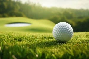 Golf ball on grass