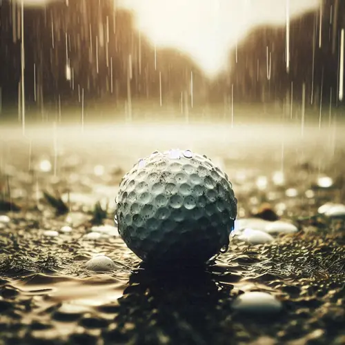 Golfing in the rain