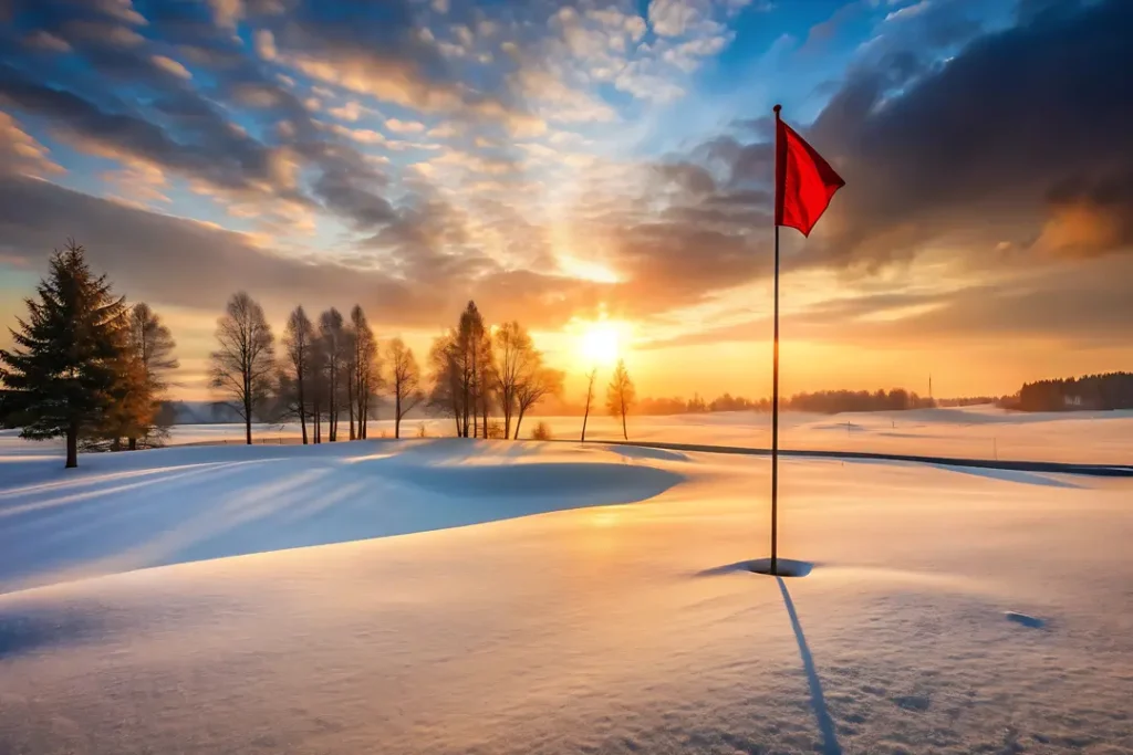 Snow on the golf course