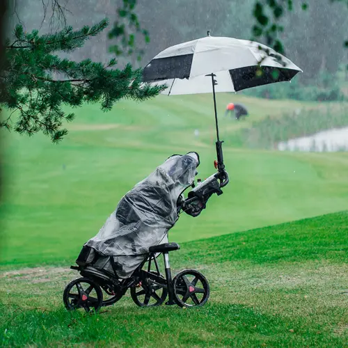 Golfing in the rain